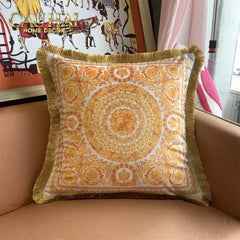 Maison Couture - Vỏ Gối Nhung Chenille Medusa V Class - Crete de Fleur - Vermilion Royale 45-VỎ GỐI-CẬU HAI HOME DECOR