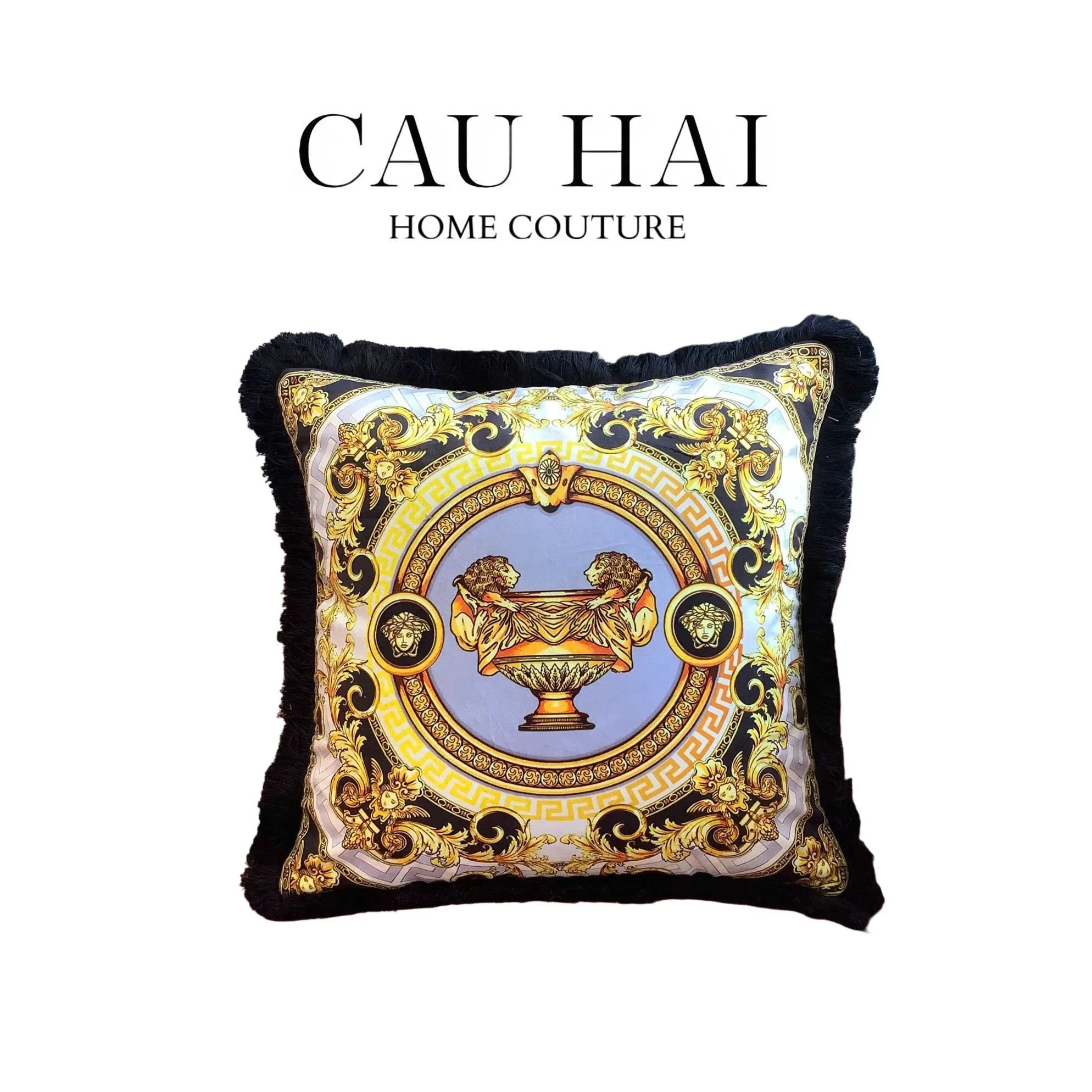 Maison Couture - Vỏ Gối Nhung Chenille V Class Medusa . La Coupe Des Dieux - Prestige Gala 45-VỎ GỐI-CẬU HAI HOME DECOR