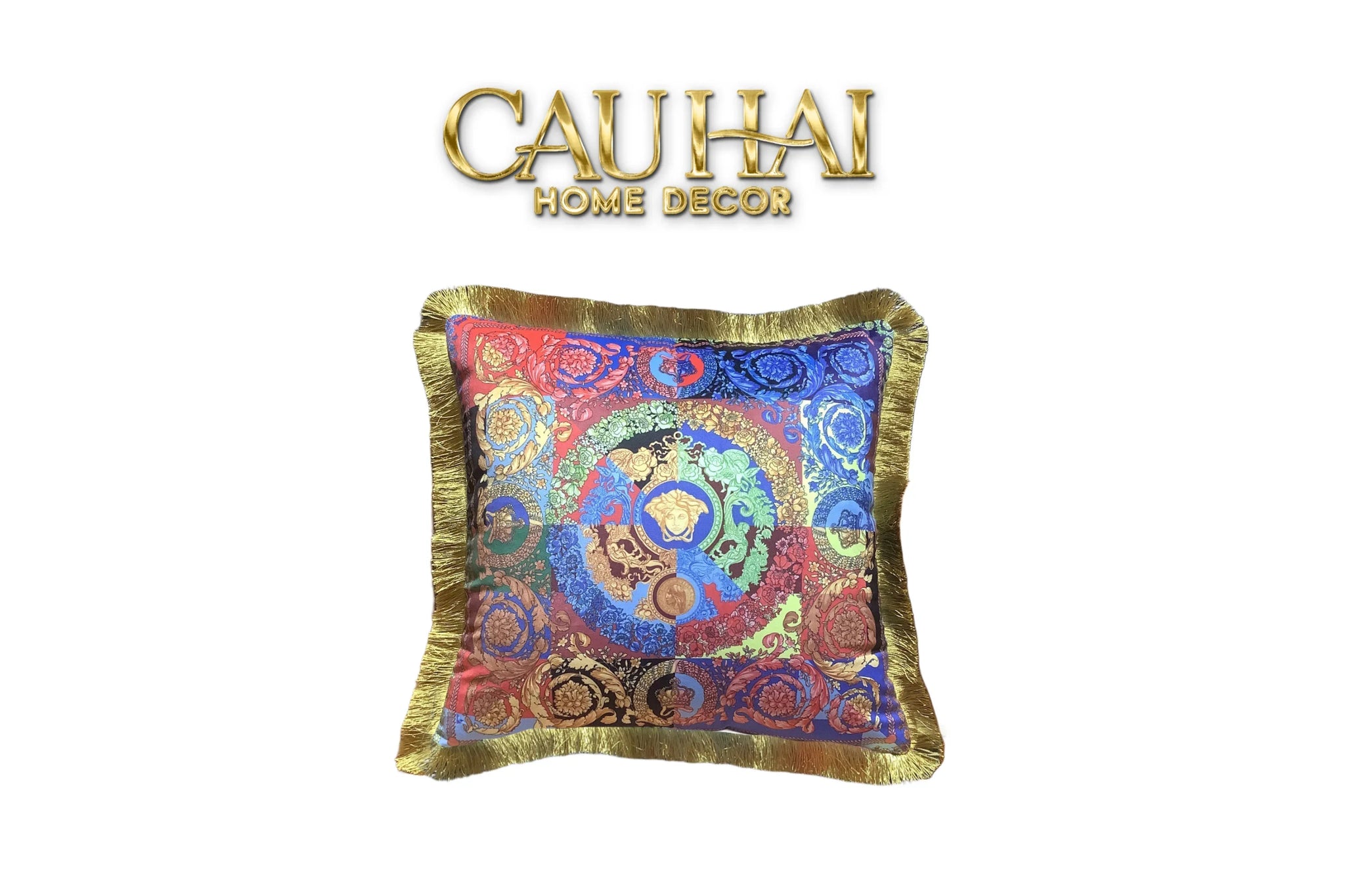 Maison Couture - Vỏ Gối Nhung Chenille V Class Medusa Amplified Multicolore 45-VỎ GỐI-CẬU HAI HOME DECOR