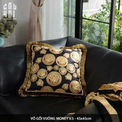 Maison Couture - Vỏ Gối Nhung Chenille V Class Medusa Medallion Coin Amplified 45.-VỎ GỐI-CẬU HAI HOME DECOR