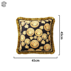 Maison Couture - Vỏ Gối Nhung Chenille V Class Medusa Medallion Coin Amplified 45.-VỎ GỐI-CẬU HAI HOME DECOR