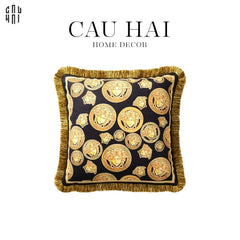 Maison Couture - Vỏ Gối Nhung Chenille V Class Medusa Medallion Coin Amplified 45.-VỎ GỐI-CẬU HAI HOME DECOR