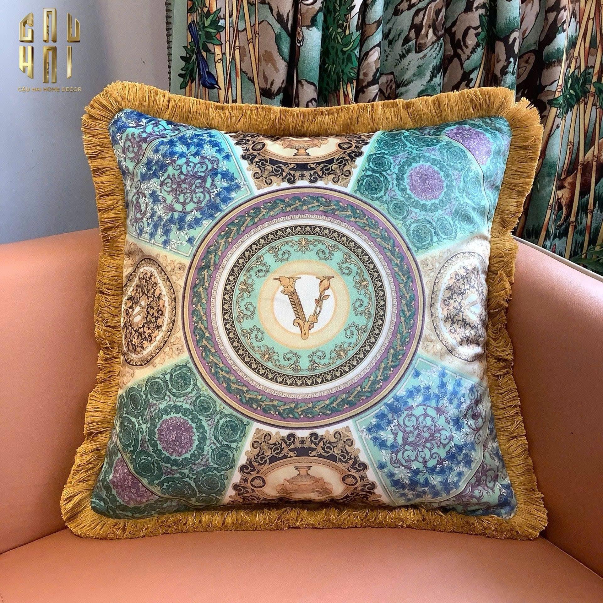 Maison Couture - Vỏ Gối Nhung Chenille V Class Medusa - Virtus Multicolore 45-VỎ GỐI-CẬU HAI HOME DECOR