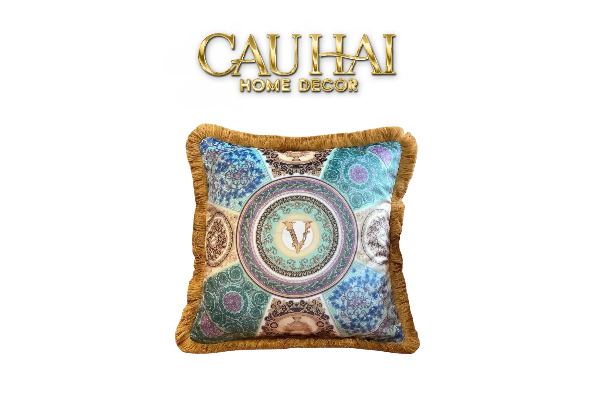 Maison Couture - Vỏ Gối Nhung Chenille V Class Medusa - Virtus Multicolore 45-VỎ GỐI-CẬU HAI HOME DECOR