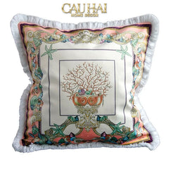Maison Couture - Vỏ Gối V Class I ♡ Baroque Acanthus Medusa Monogram Cushion 45 Royal Blue-CẬU HAI HOME DECOR