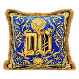 Maison Couture - Vỏ Gối V Class I ♡ Baroque Acanthus Medusa Monogram Cushion 45 Royal Blue-VỎ GỐI SOFA-CẬU HAI HOME DECOR-CẬU HAI HOME DECOR
