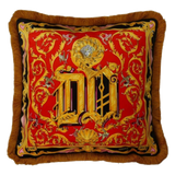 Maison Couture - Vỏ Gối V Class Baroque Acanthus Medusa Monogram Cushion 45 Vermillion Rouge - Cậu Hai Home Decor