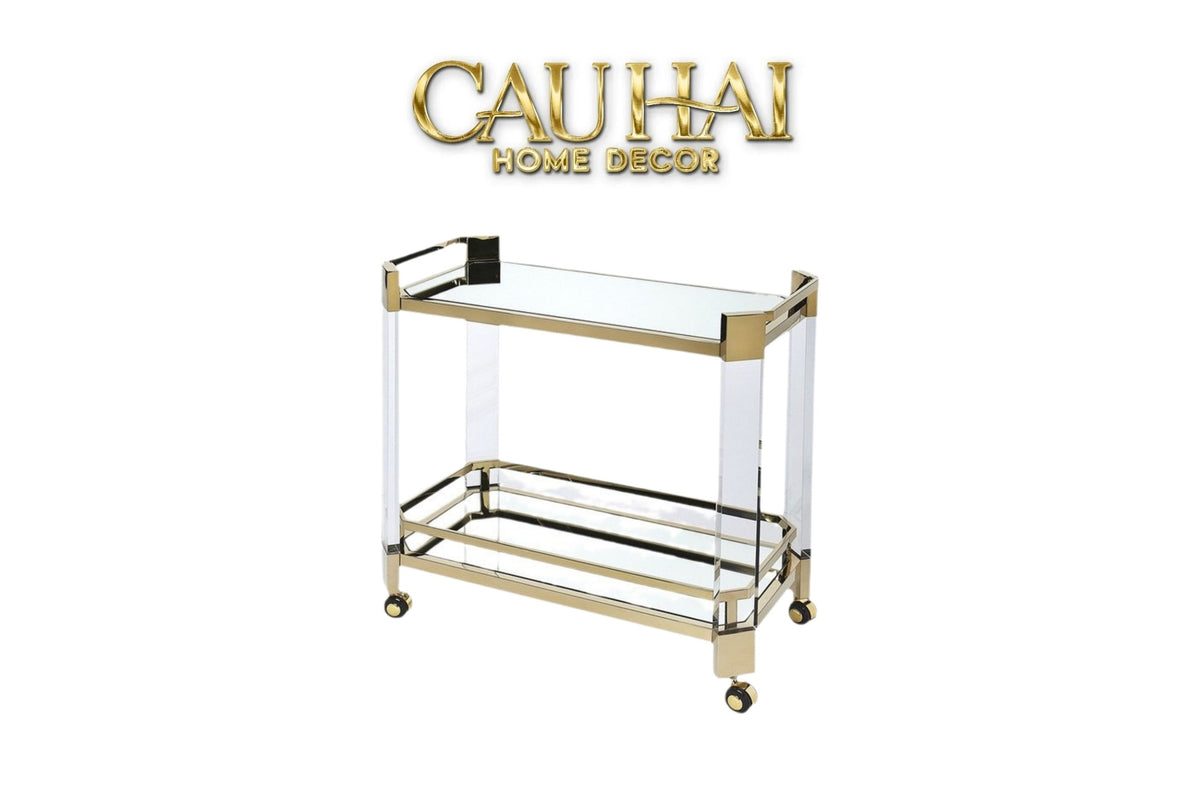 Maison Couture - Xe Đẩy Quầy Bar / Bar Cart Christian Trolley Acrylic Modernist D'Or-XE ĐẨY BAR-CẬU HAI HOME DECOR-CẬU HAI HOME DECOR