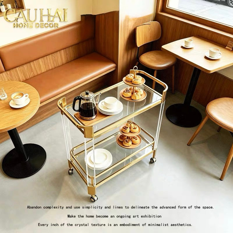 Maison Couture - Xe Đẩy Quầy Bar / Bar Cart Christian Trolley Acrylic Modernist D'Or-XE ĐẨY BAR-CẬU HAI HOME DECOR-CẬU HAI HOME DECOR