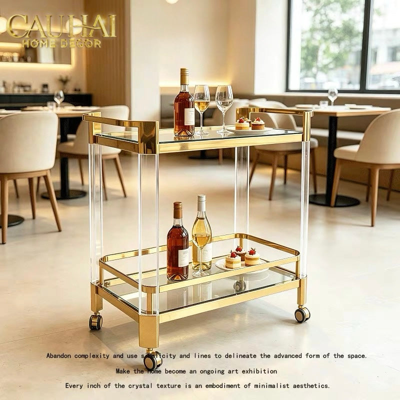 Maison Couture - Xe Đẩy Quầy Bar / Bar Cart Christian Trolley Acrylic Modernist D'Or-XE ĐẨY BAR-CẬU HAI HOME DECOR-CẬU HAI HOME DECOR