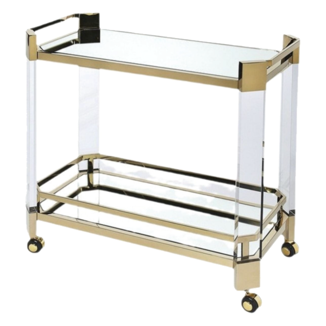 Maison Couture - Xe Đẩy Quầy Bar / Bar Cart Christian Trolley Acrylic Modernist D'Or-XE ĐẨY BAR-CẬU HAI HOME DECOR-CẬU HAI HOME DECOR