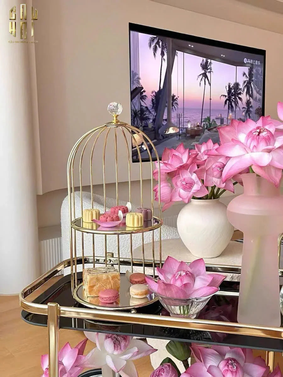 Maison Couture - Xe Đẩy Quầy Bar / Bar Cart Hemingway Trolley - Black Mirror 54x87x85-Bar Cart-CẬU HAI HOME DECOR