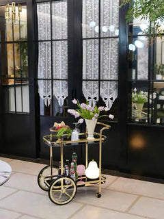 Maison Couture - Xe Đẩy Quầy Bar / Bar Cart Hemingway Trolley - Black Mirror 54x87x85-Bar Cart-CẬU HAI HOME DECOR
