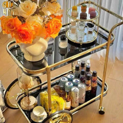 Maison Couture - Xe Đẩy Quầy Bar / Bar Cart Hemingway Trolley - Black Mirror 54x87x85-Bar Cart-CẬU HAI HOME DECOR