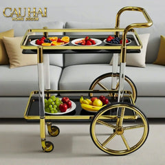Maison Couture - Xe Đẩy Quầy Bar / Bar Cart Hemingway Trolley - Black Mirror 54x87x85-Bar Cart-CẬU HAI HOME DECOR