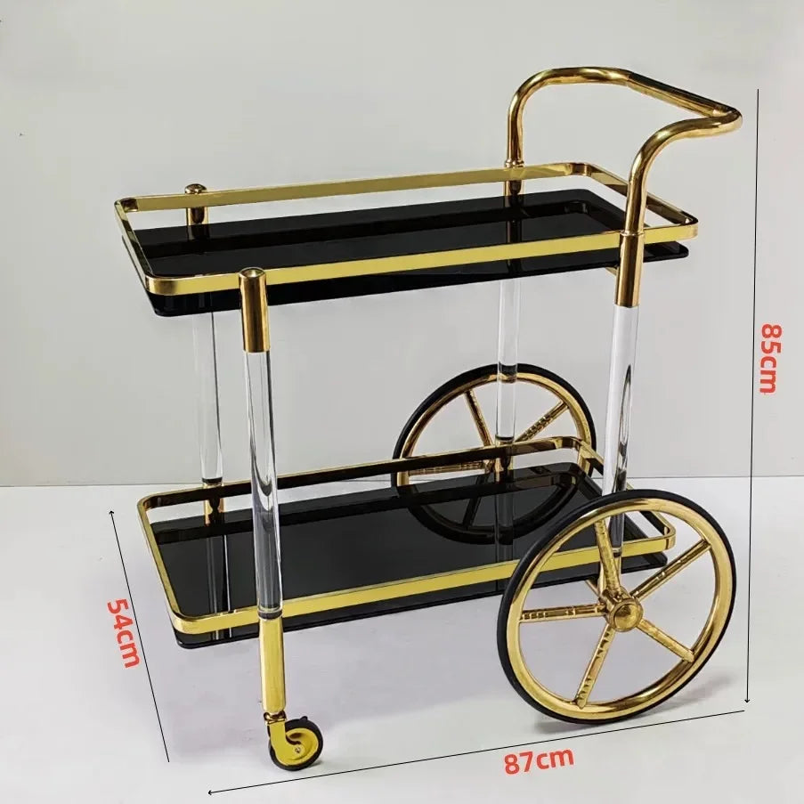 Maison Couture - Xe Đẩy Quầy Bar / Bar Cart Hemingway Trolley - Black Mirror 54x87x85-Bar Cart-CẬU HAI HOME DECOR