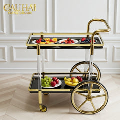 Maison Couture - Xe Đẩy Quầy Bar / Bar Cart Hemingway Trolley - Black Mirror 54x87x85-Bar Cart-CẬU HAI HOME DECOR