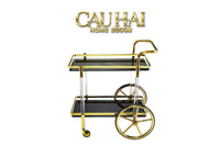 Maison Couture - Xe Đẩy Quầy Bar / Bar Cart Hemingway Trolley - Black Mirror 54x87x85-Bar Cart-CẬU HAI HOME DECOR