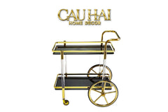 Maison Couture - Xe Đẩy Quầy Bar / Bar Cart Hemingway Trolley - Black Mirror 54x87x85-Bar Cart-CẬU HAI HOME DECOR