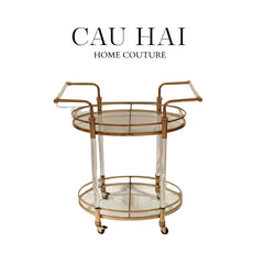 Maison Couture - Xe Đẩy Quầy Bar Cart Golden Lucid Acrylic Lumière Stemware-XE ĐẨY BAR-CẬU HAI HOME DECOR