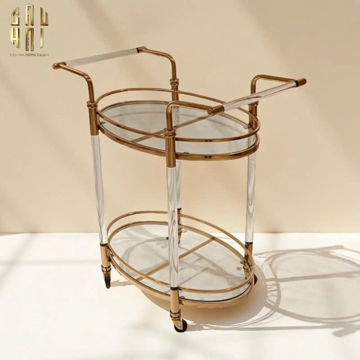Maison Couture - Xe Đẩy Quầy Bar Cart Golden Lucid Acrylic Lumière Stemware-XE ĐẨY BAR-Đối tác tại Trung Quốc theo từng đơn đặt hàng-CẬU HAI HOME DECOR