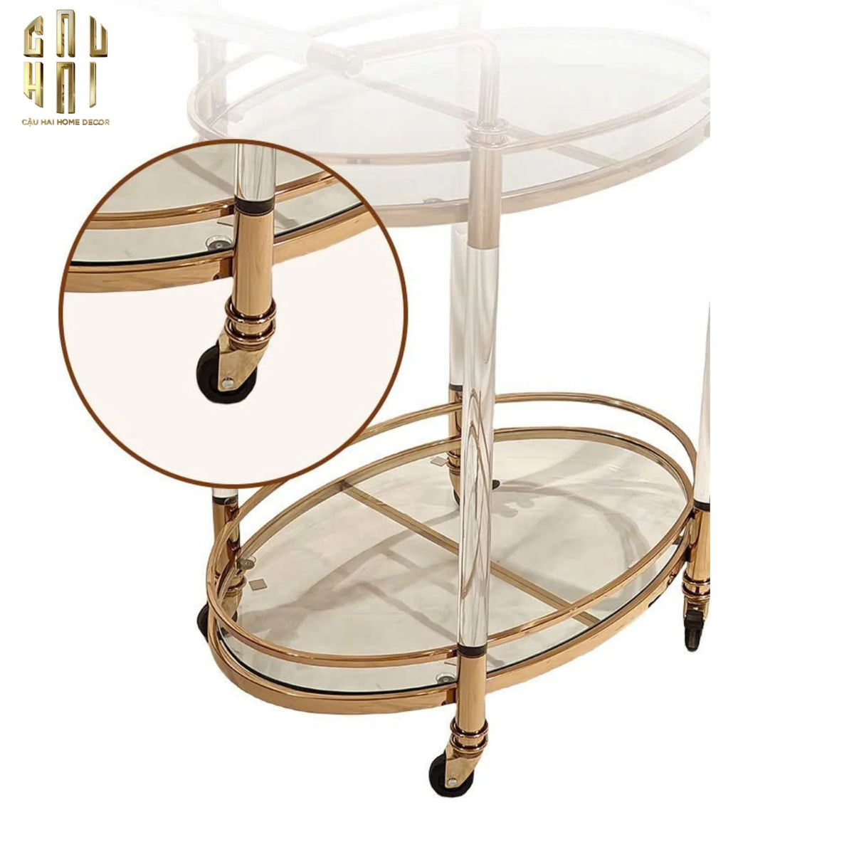 Maison Couture - Xe Đẩy Quầy Bar Cart Golden Lucid Acrylic Lumière Stemware-XE ĐẨY BAR-Đối tác tại Trung Quốc theo từng đơn đặt hàng-CẬU HAI HOME DECOR