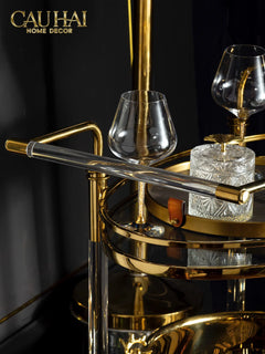 Maison Couture - Xe Đẩy Quầy Bar Cart Golden Lucid Acrylic Lumière Stemware-CẬU HAI HOME DECOR