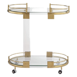 Xe Đẩy Quầy Bar Cart Oval 2 Tầng Kính Acrylic L'Arc Doré - Cậu Hai Home Decor