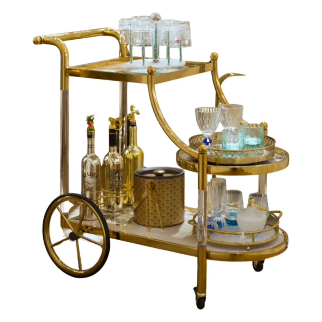 Xe Đẩy Quầy Bar Grand Marble Aurelia Bar Cart Trolley 40x90x90 - Cậu Hai Home Decor