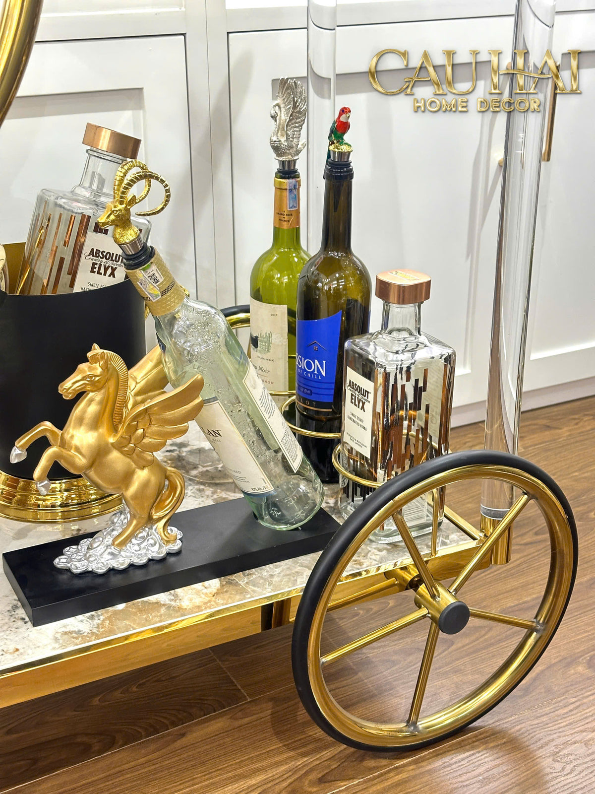 Maison Couture - Xe Đẩy Quầy Bar Grand Marble Aurelia Bar Cart Trolley 40x90x90-XE ĐẨY BAR-CẬU HAI HOME DECOR-CẬU HAI HOME DECOR