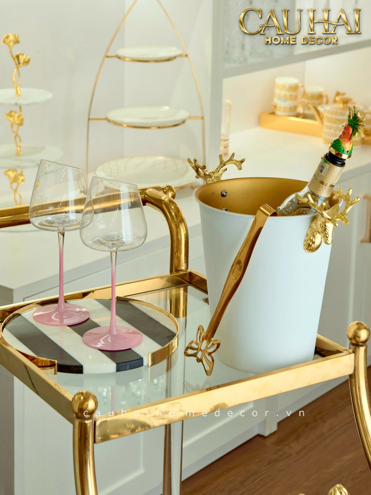 Maison Couture - Xe Đẩy Quầy Bar Grand Marquis Lusso Bar Cart Trolley 40x90x90-XE ĐẨY BAR-CẬU HAI HOME DECOR-CẬU HAI HOME DECOR