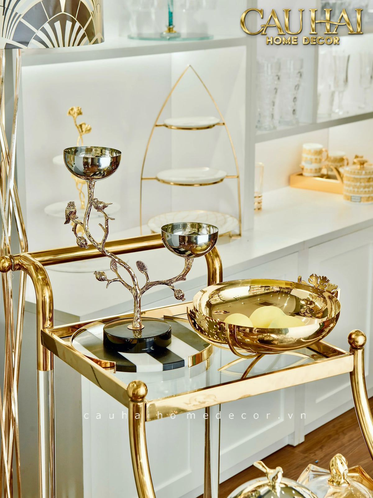 Maison Couture - Xe Đẩy Quầy Bar Grand Marquis Lusso Bar Cart Trolley 40x90x90-XE ĐẨY BAR-CẬU HAI HOME DECOR-CẬU HAI HOME DECOR