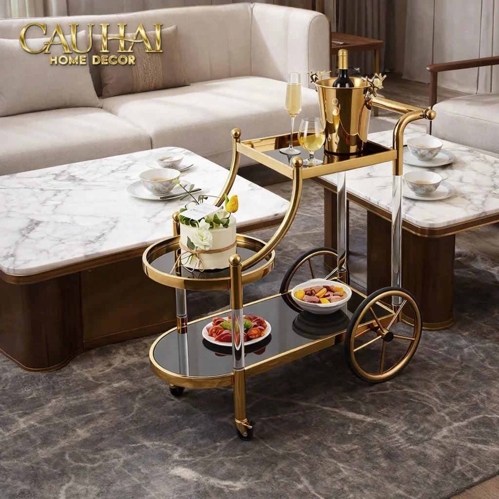 Maison Couture - Xe Đẩy Quầy Bar Grand Marquis Lusso Bar Cart Trolley 40x90x90-XE ĐẨY BAR-CẬU HAI HOME DECOR-CẬU HAI HOME DECOR