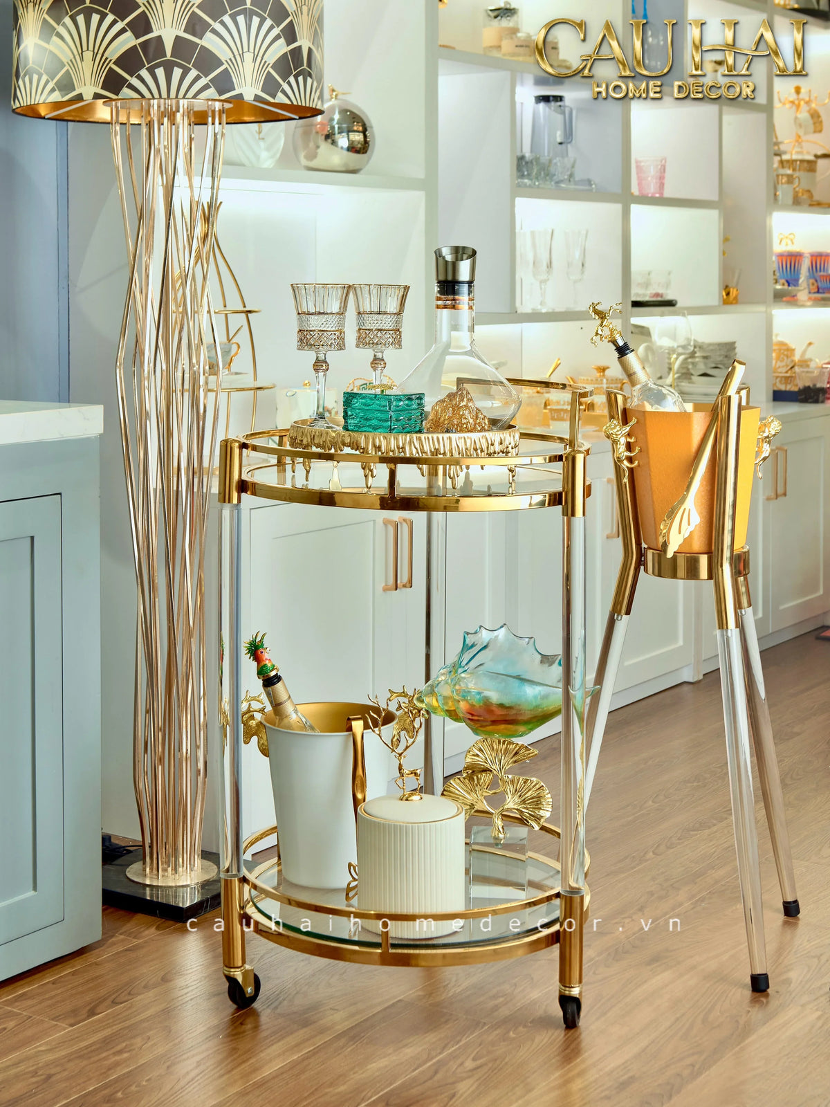 Maison Couture - Xe Đẩy Quầy Bar Royale Oracle Lusso Bar Cart 50x50x90-XE ĐẨY BAR-CẬU HAI HOME DECOR-CẬU HAI HOME DECOR
