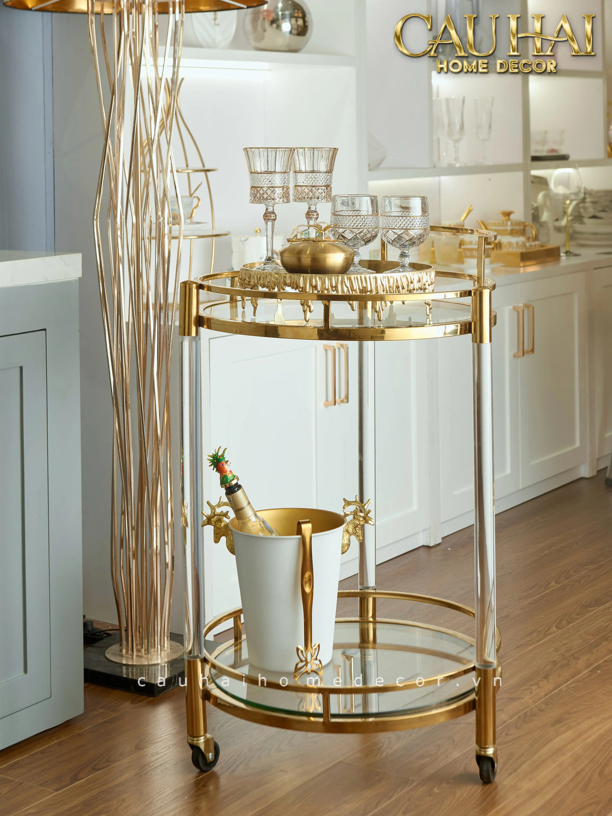Maison Couture - Xe Đẩy Quầy Bar Royale Oracle Lusso Bar Cart 50x50x90-XE ĐẨY BAR-CẬU HAI HOME DECOR-CẬU HAI HOME DECOR
