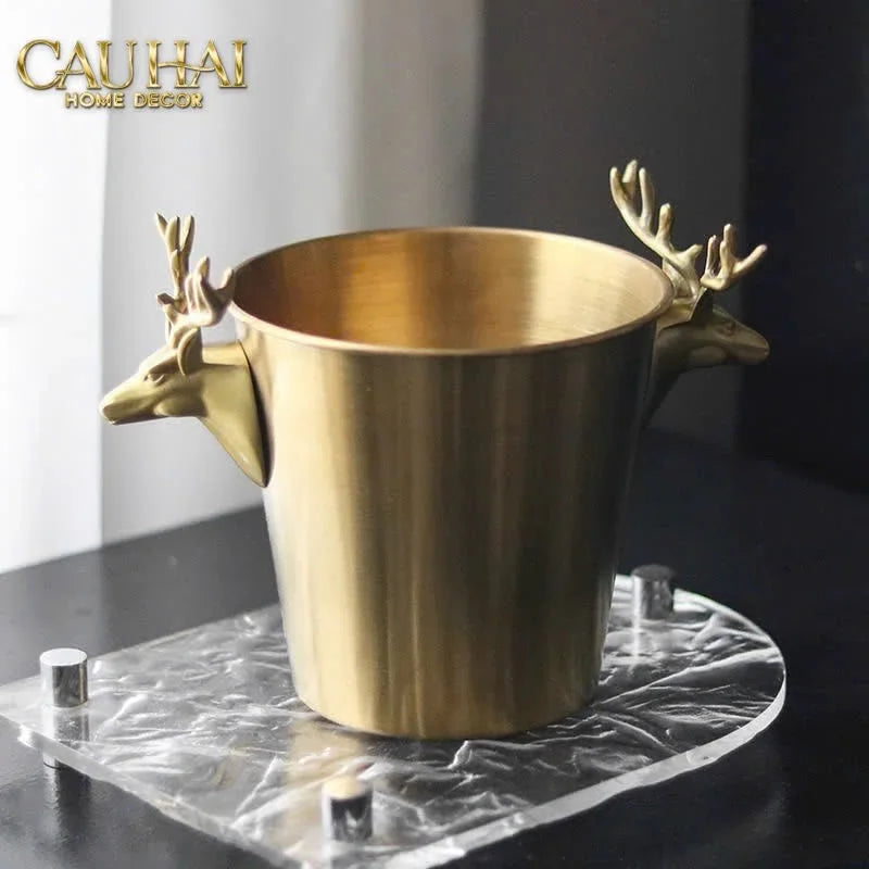 Maison Couture - Xô Đá Alexander Prime Brasson Antler Ice Bucket-XÔ ĐÁ-CẬU HAI HOME DECOR