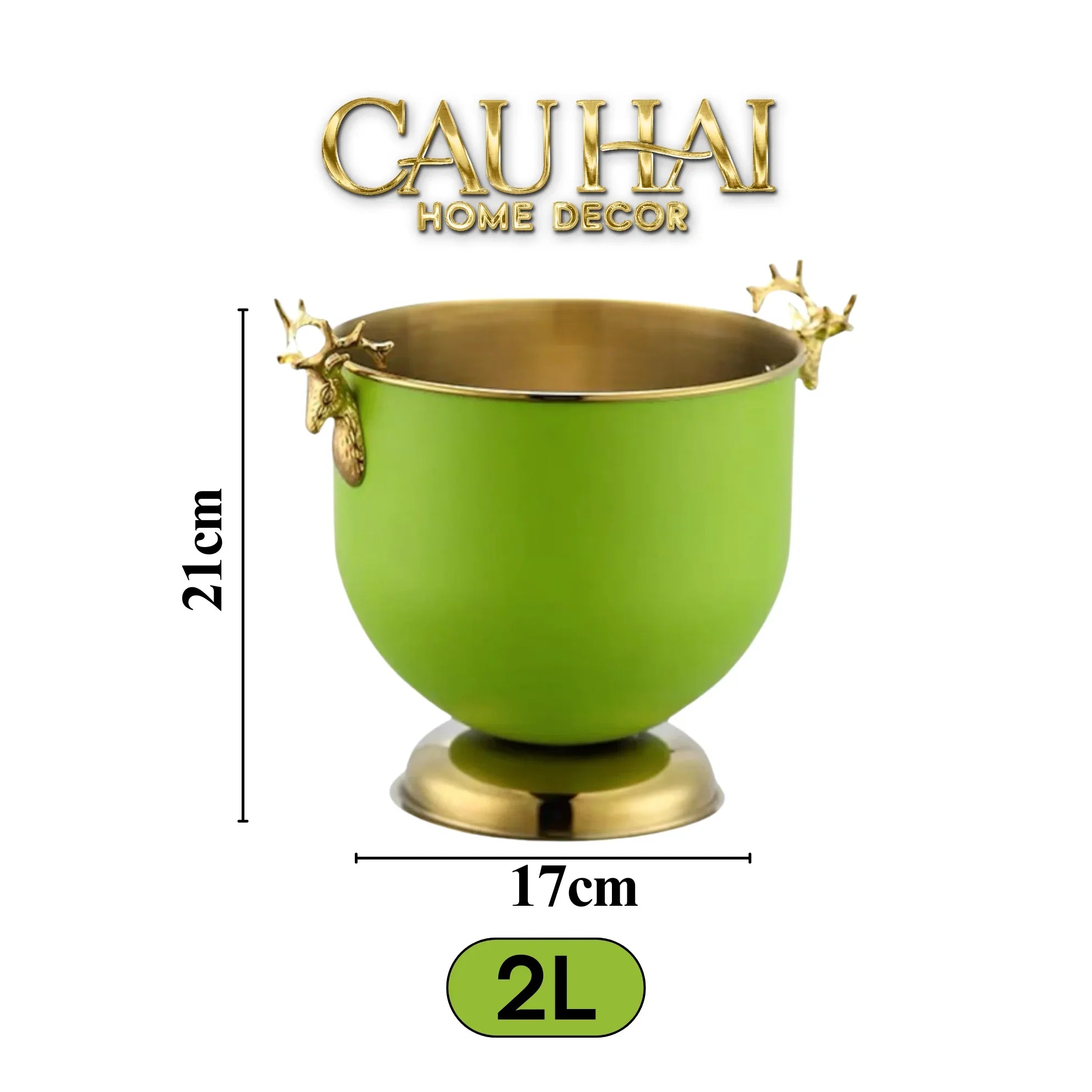 Maison Couture - Xô Đá Avocado Golden Elk Ice Bucket 2L 17x21-XÔ ĐÁ-CẬU HAI HOME DECOR