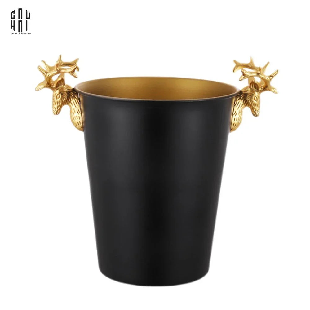 Maison Couture - Xô Đá Màu Đen Golden Elk Ice Bucket Noir Gold 5L-XÔ ĐÁ-CẬU HAI HOME DECOR