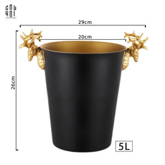 Maison Couture - Xô Đá Màu Đen Golden Elk Ice Bucket Noir Gold 5L-CẬU HAI HOME DECOR