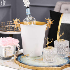 Maison Couture - Xô Đá Màu Trắng Golden Elk Ice Bucket White 5L-XÔ ĐÁ-CẬU HAI HOME DECOR