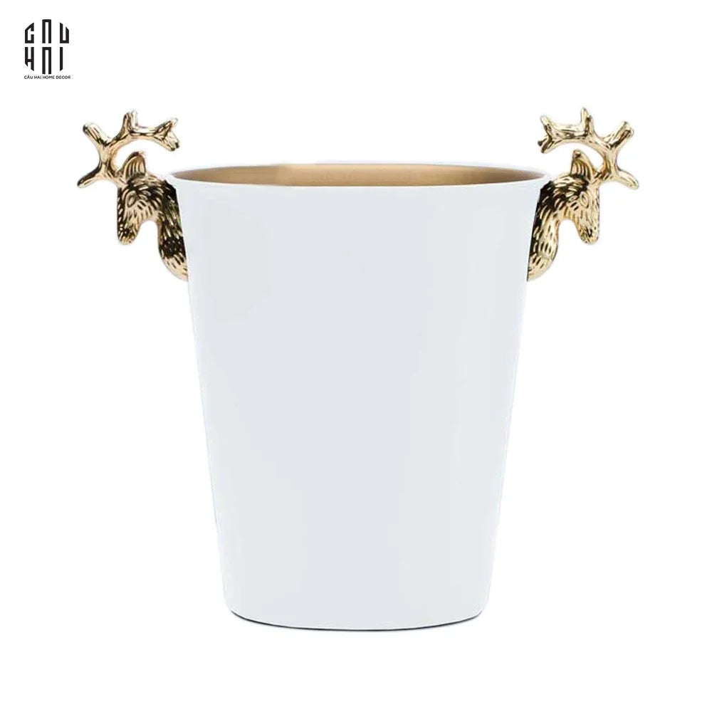 Maison Couture - Xô Đá Màu Trắng Golden Elk Ice Bucket White 5L-XÔ ĐÁ-CẬU HAI HOME DECOR