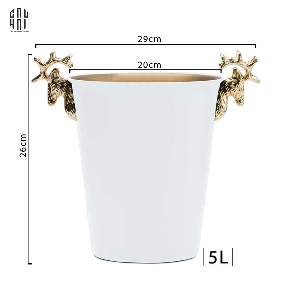 Maison Couture - Xô Đá Màu Trắng Golden Elk Ice Bucket White 5L-CẬU HAI HOME DECOR