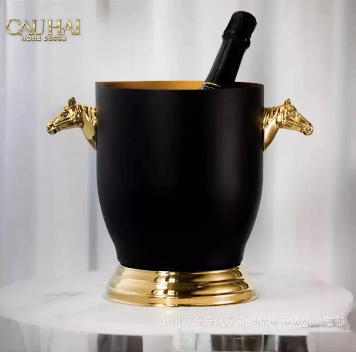 Maison Couture - Xô Đá Phiên Bản Allure - Malta Cheval Équestre Ice Bucket - Noire Gold 6L 18x24-CẬU HAI HOME DECOR