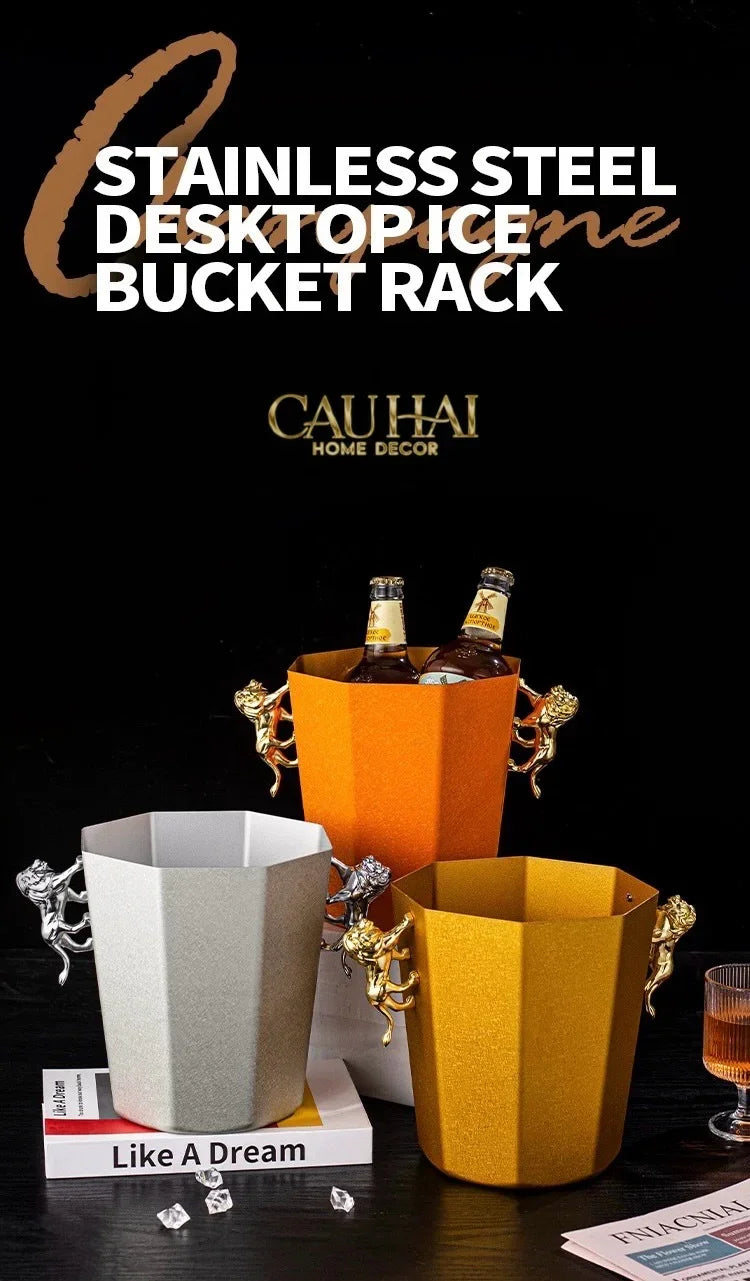 Maison Couture - Xô Đá Sư Tử Bằng Đồng - Brasson Lion Sauvage Ice Bucket 14x18.5x21 4.5L-XÔ ĐÁ-CẬU HAI HOME DECOR