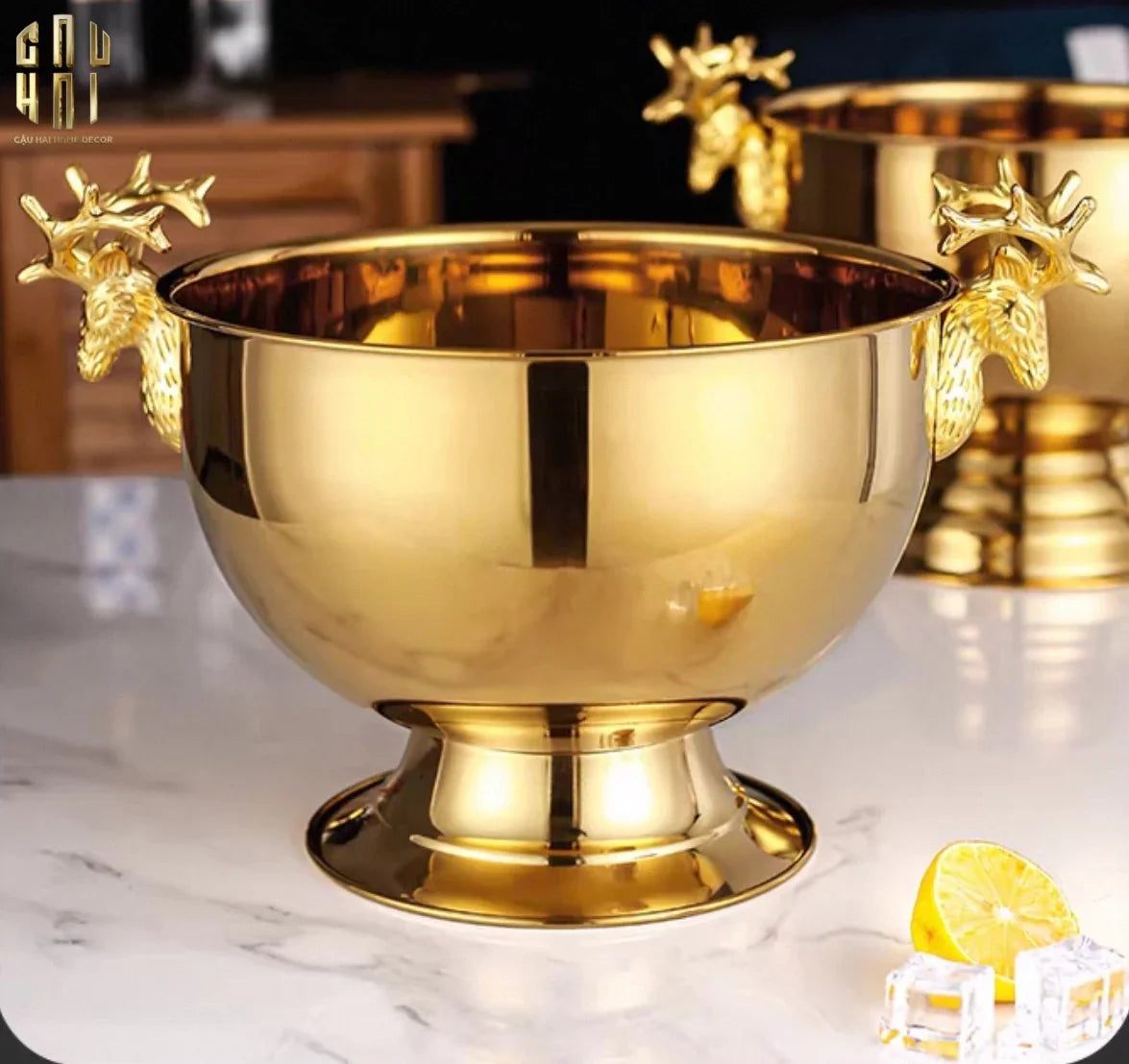 Maison Couture - Xô Đá Ướp Lạnh Grande Golden Elk Ice Bucket 10L 39x47x32-XÔ ĐÁ-CẬU HAI HOME DECOR