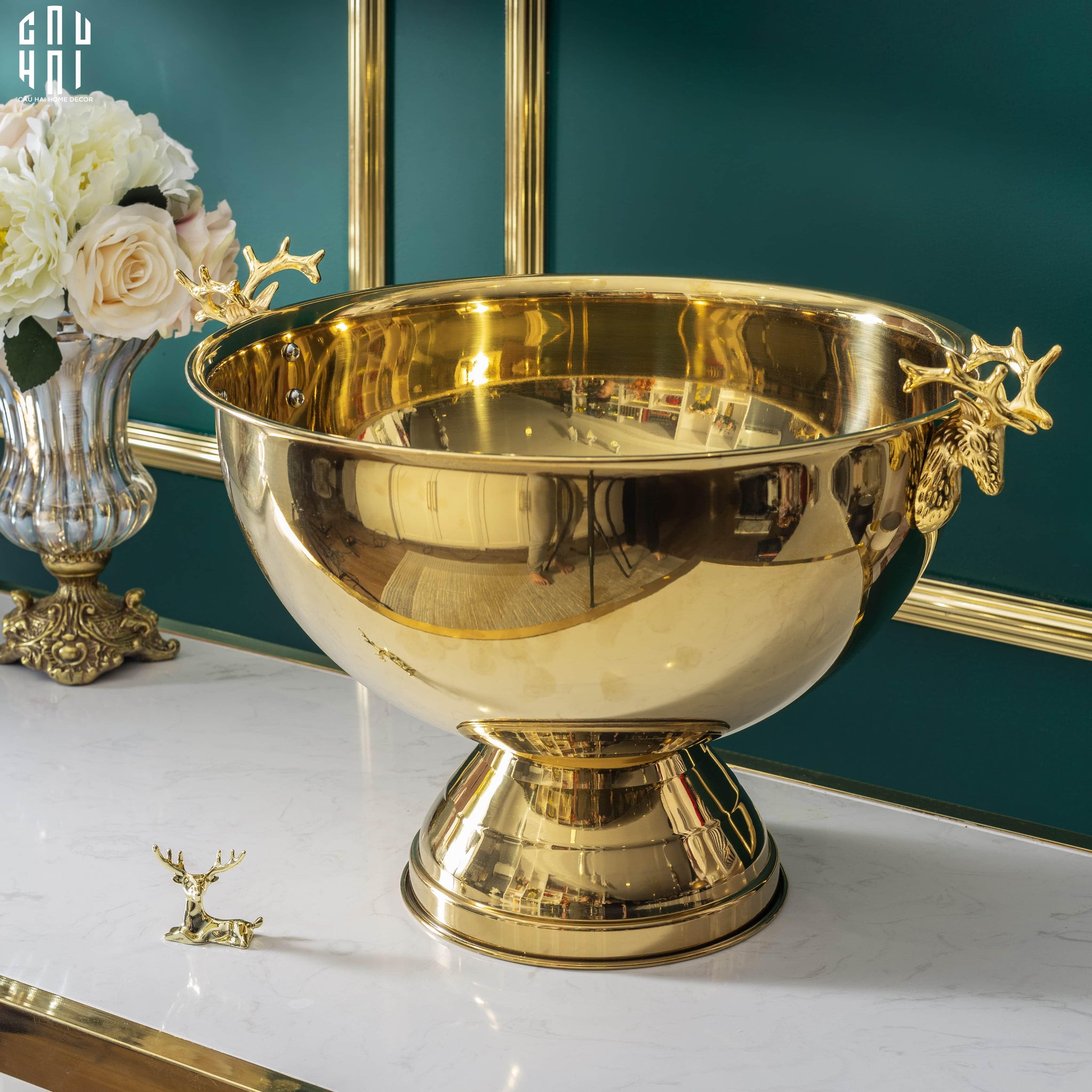 Maison Couture - Xô Đá Ướp Lạnh Grande Golden Elk Ice Bucket 10L 39x47x32-XÔ ĐÁ-CẬU HAI HOME DECOR