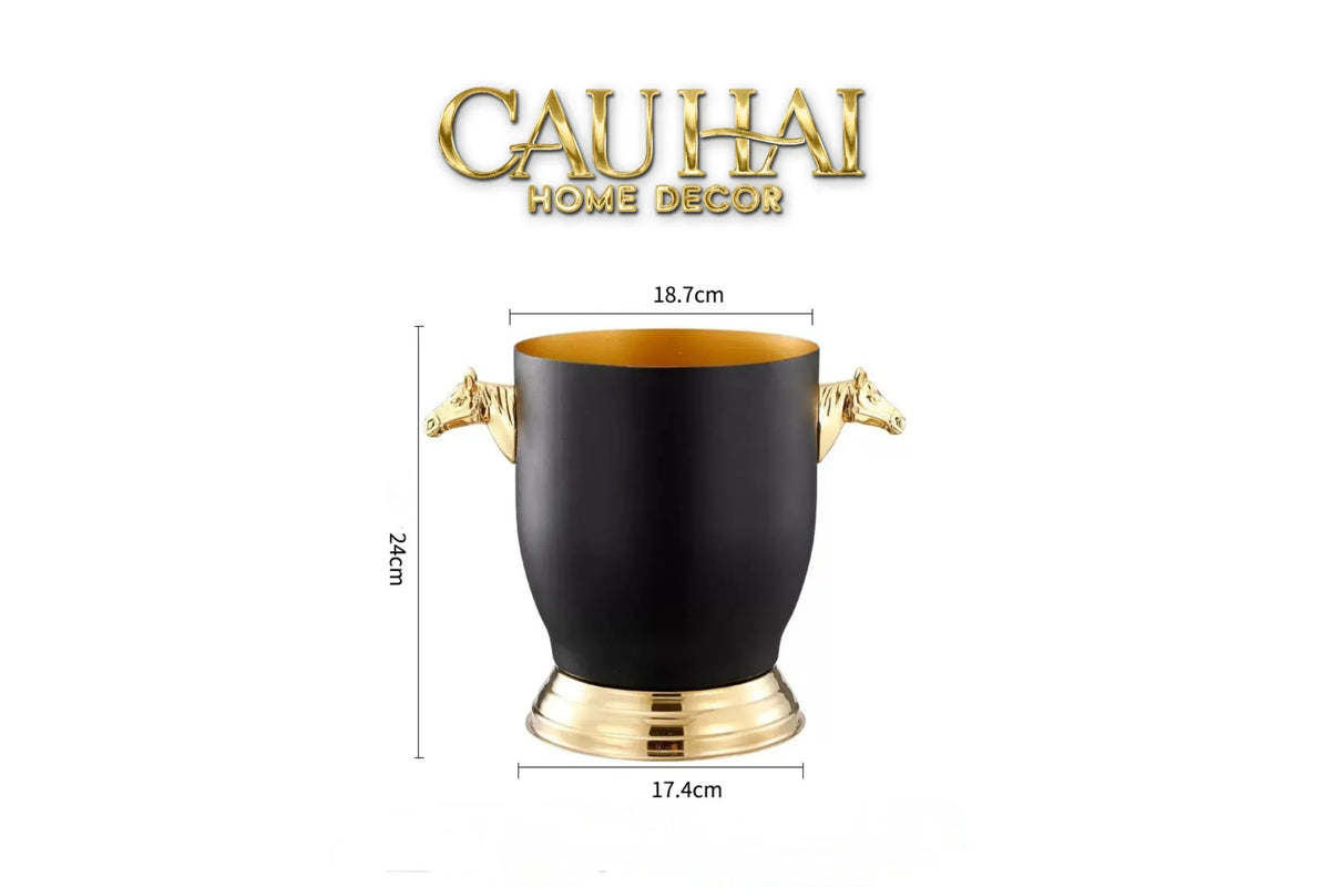 Maison Couture - Xô Đá Ướp Vang Stainless Steel Cheval Équestre Ice Bucket - Metalic Gold 6L 18x24-XÔ ĐÁ-CẬU HAI HOME DECOR-CẬU HAI HOME DECOR