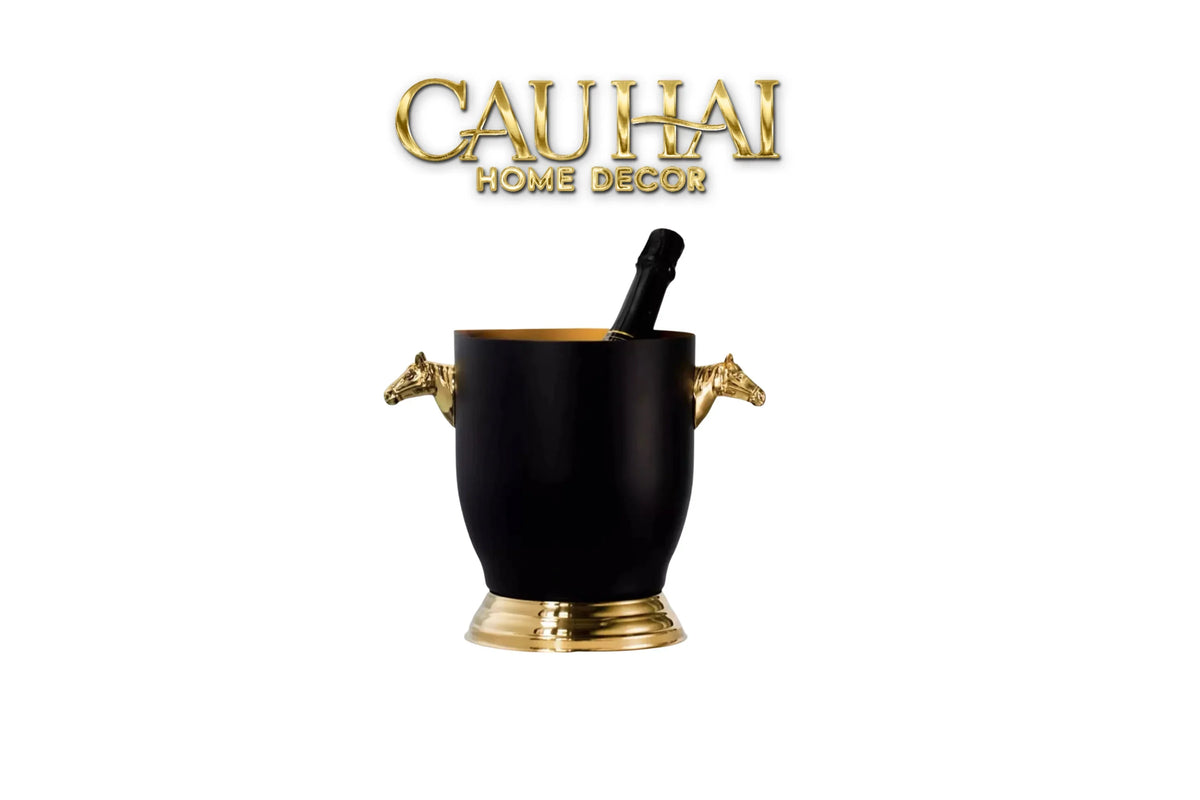 Maison Couture - Xô Đá Ướp Vang Stainless Steel Cheval Équestre Ice Bucket - Metalic Gold 6L 18x24-XÔ ĐÁ-CẬU HAI HOME DECOR-CẬU HAI HOME DECOR