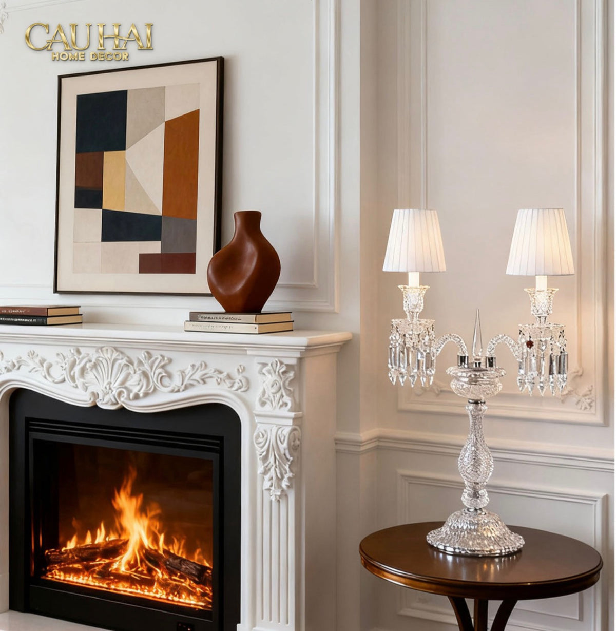 Maison Cristalleries Couture - Đèn Pha Lê 5 Đỉnh Candelabre Couronne Zénith Classique Lamp H72-ĐÈN BÀN-CẬU HAI HOME DECOR-CẬU HAI HOME DECOR
