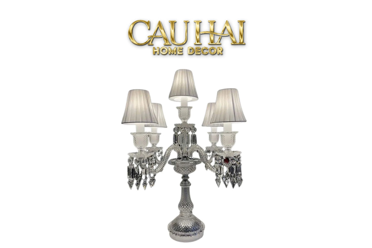 Maison Cristalleries Couture - Đèn Pha Lê 5 Đỉnh Candelabre Couronne Zénith Classique Lamp H72-ĐÈN BÀN-CẬU HAI HOME DECOR-CẬU HAI HOME DECOR